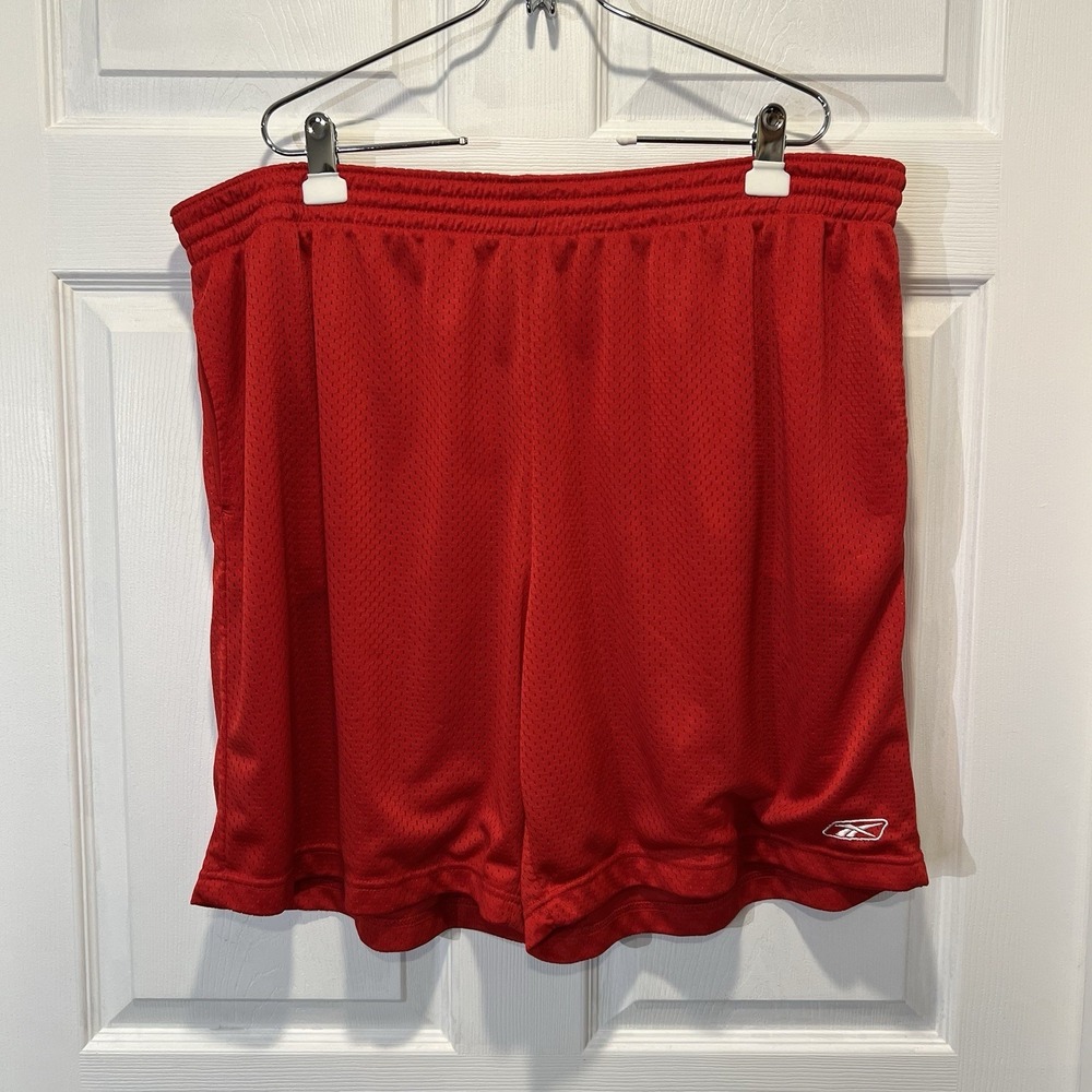 Reebok Mens Size 2XL XXL‎ Red Athletic Shorts Basketball Polyester